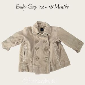 Baby Gap Tan Corduroy Pea Coat - 12-18 Months